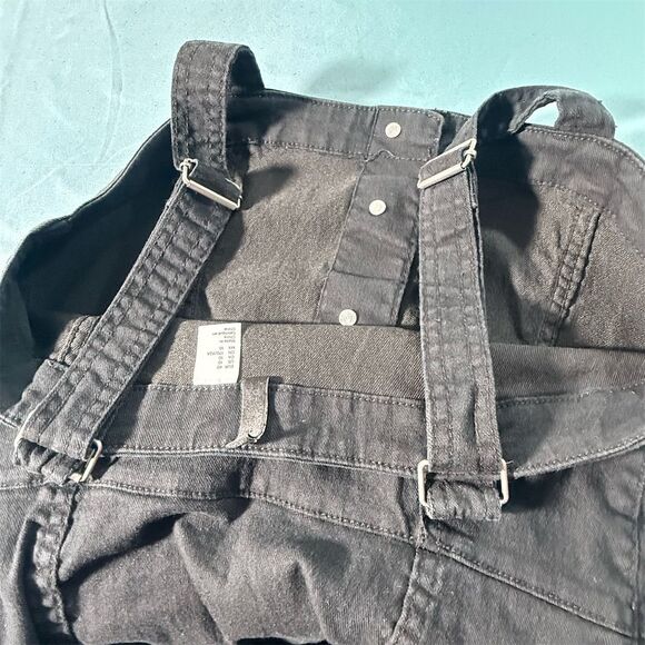 H&M Divided Women's Black Button-Front Overall Mini Dress Size 10 - Picture 6 of 8